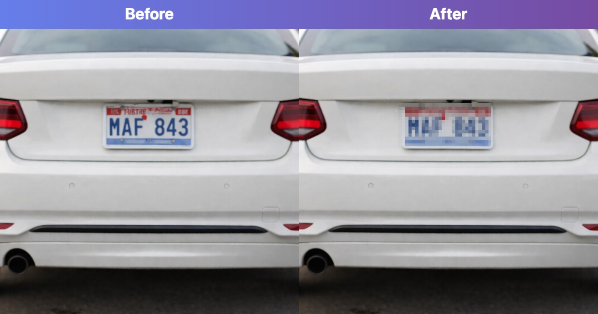 Blur License Plate in Photo