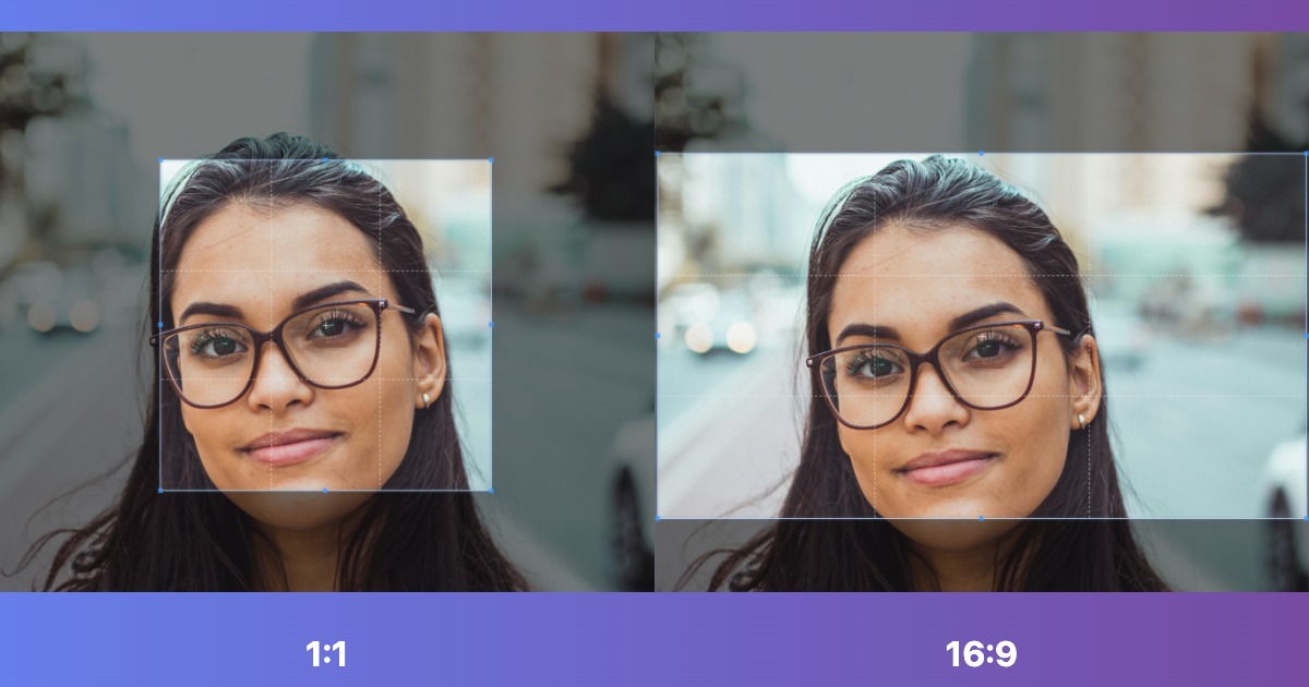 Image prepared for cropping to different aspect ratios