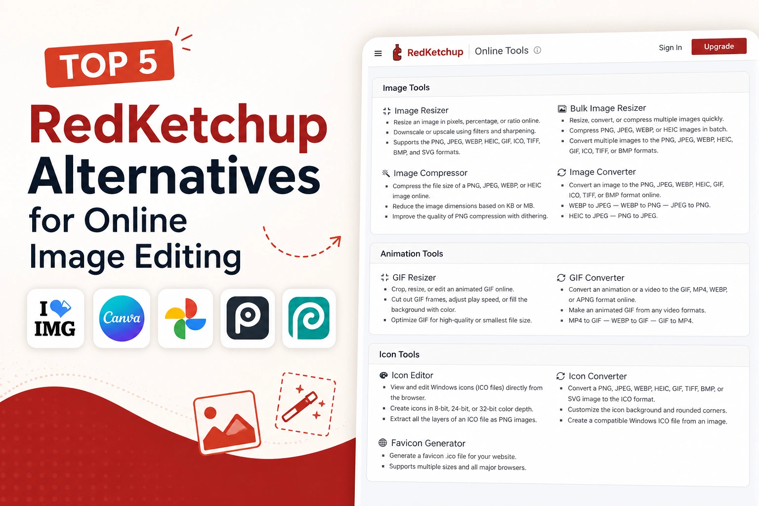 Comparison of RedKetchup alternatives for online image tools